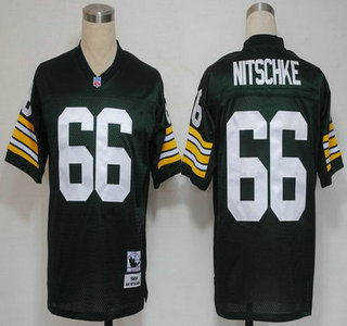 Green Bay Packers #66 Ray Nitschke Green Short-Sleeved Throwback Jersey