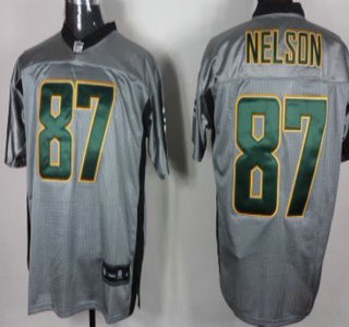 Green Bay Packers #87 Jordy Nelson Gray Jersey