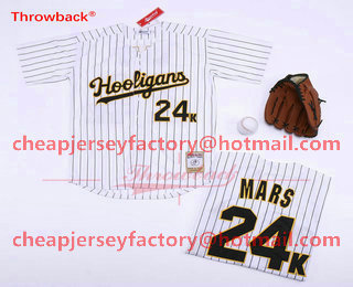 Hooligans #24K Bruno Mars White Stitched Baseball Jersey