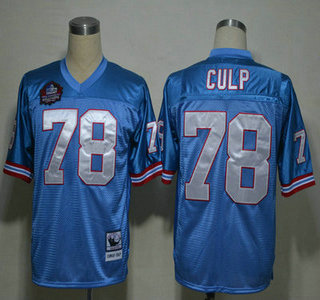 Houston Oilers 78 Cuyley Culp Light Blue 2011 Hall of Fame Class Jersey