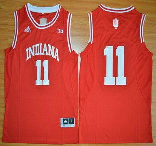Indiana Hoosiers #11 Isiah Thomas Red Big 10 Patch Jersey