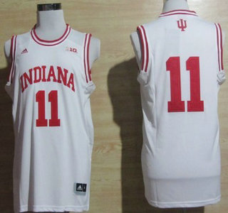 Indiana Hoosiers #11 Isiah Thomas White Big 10 Patch Jersey