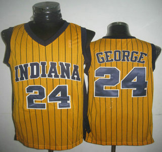 Indiana Pacers #24 Paul George Yellow Hardwood Classics Revolution 30 Authentic Jersey