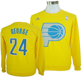 Indiana Pacers #24 Paul George Yellow Hoody
