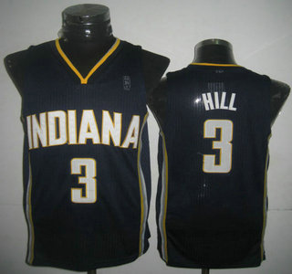 Indiana Pacers #3 George Hill Navy Blue Revolution 30 Authentic Jersey