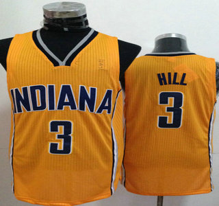 Indiana Pacers #3 George Hill Yellow Revolution 30 Authentic Jersey