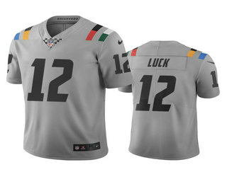 Indianapolis #12 Colts Andrew Luck Gray Vapor Limited City Edition Jersey
