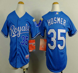 Kansas City Royals #35 Eric Hosmer Light Blue Kids Jersey