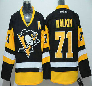 Kid's Pittsburgh Penguins #71 Evgeni Malkin Black Third NHL Reebok Jersey