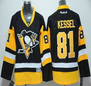 Kid's Pittsburgh Penguins #81 Phil Kessel Black Third NHL Reebok Jersey