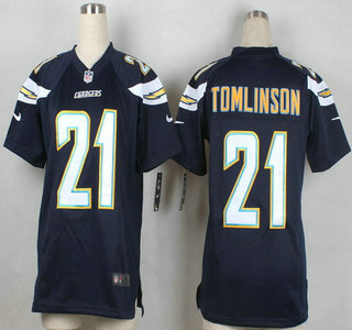 Kid's San Diego Chargers #21 LaDainian Tomlinson Nike Navy Blue Game Jersey