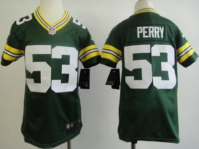 Nike Green Bay Packers 53 Perry Green Game Kids Jersey
