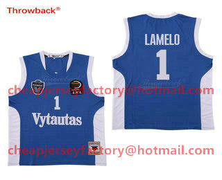 LaMelo Ball #1 Lithuania Vytautas Basketball Stitched Blue Jersey