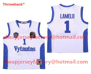 LaMelo Ball #1 Lithuania Vytautas Basketball Stitched White Jersey