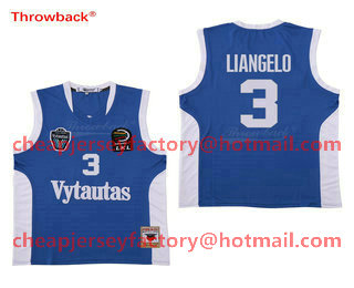 LiAngelo Ball #3 Lithuania Vytautas Basketball Stitched Blue Jersey