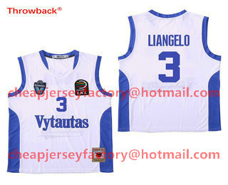 LiAngelo Ball #3 Lithuania Vytautas Basketball Stitched White Jersey