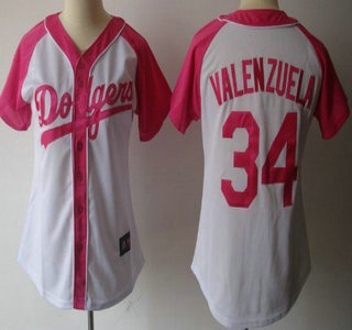 Los Angeles Dodgers #34 Fernando Valenzuela 2012 Fashion Womens Jersey