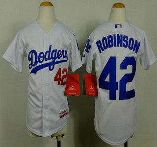 Los Angeles Dodgers #42 Jackie Robinson White Kids Jersey