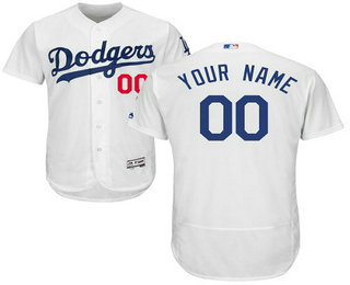 Los Angeles Dodgers White Men's Flexbase Customized Jersey
