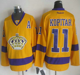 Los Angeles Kings #11 Anze Kopitar Yellow Jersey