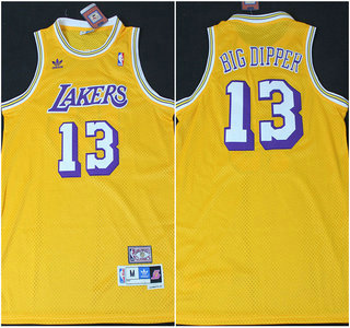 Los Angeles Lakers #13 Big Dipper Nickname Yellow Throwback Jersey