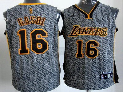 Los Angeles Lakers 16 Paul Gaslo 2012 Static Fashion Jersey
