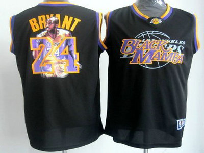 Los Angeles Lakers 24 Kobe Bryant Black Notorious Fashion Jersey