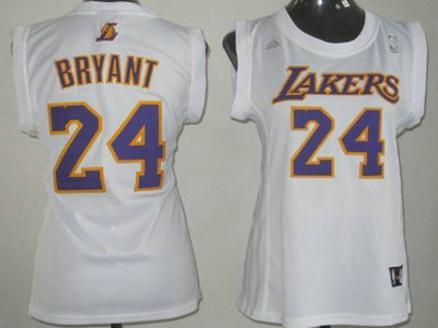 Los Angeles Lakers 24 Kobe Bryant Revolution 30 Swingman White Womens Jersey