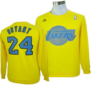 Los Angeles Lakers #24 Kobe Bryant Yellow Hoody