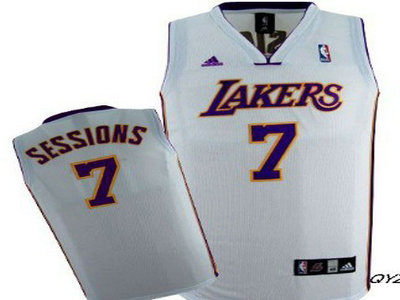 Los Angeles Lakers 7 Ramon Sessions White Jersey