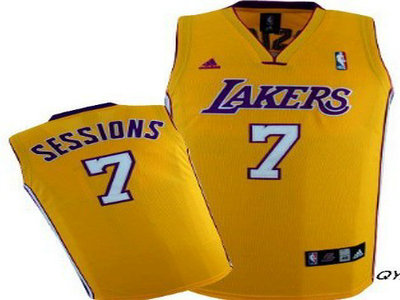 Los Angeles Lakers 7 Ramon Sessions Yellow Jersey