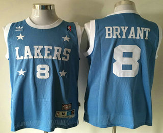 Los Angeles Lakers #8 Kobe Bryant Light Blue Hardwood Classics Soul Swingman Throwback Jersey