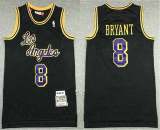 Los Angeles Lakers #8 Kobe Bryant Los Black Hardwood Classics Soul Swingman Throwback Jersey