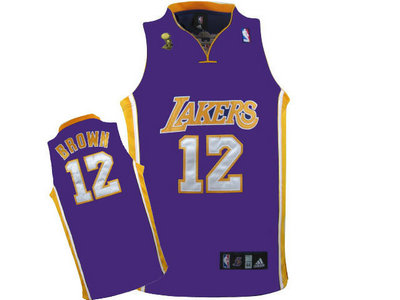 Los Angeles Lakers 12 Brown  Purple champion Jersey