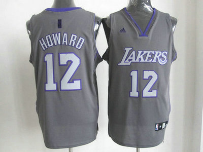 Los Angeles Lakers 12 Dwight Howard Grey Jersey