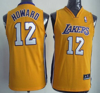 Los Angeles Lakers 12 Dwight Howard Yellow Authentic Kids Jersey