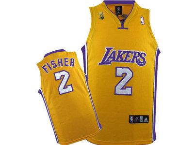 Los Angeles Lakers 2 Fisher Yellow champion Jersey