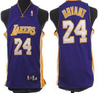 Los Angeles Lakers 24 Bryant Purple Authentic Kids Jersey