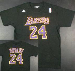Los Angeles Lakers 24 Kobe Bryant Black NBA Basketball T-Shirt