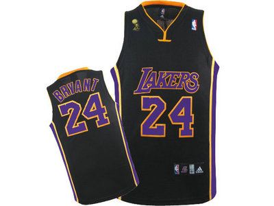 Los Angeles Lakers 24 Kobe Bryant Black With Purple champion Jersey
