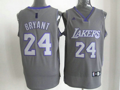 Los Angeles Lakers 24 Kobe Bryant Grey Jersey