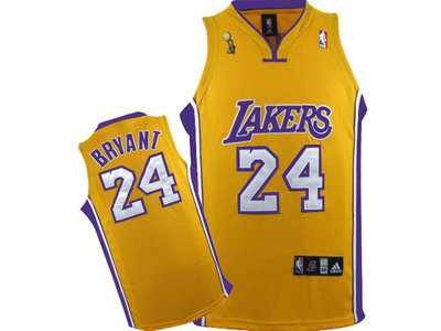 Los Angeles Lakers 24 Kobe Bryant Yellow champion Jersey