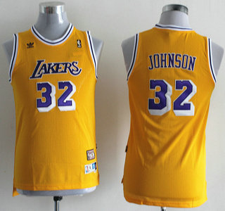 Los Angeles Lakers 32 Magic Johnson Yellow Throwback Kids Jersey
