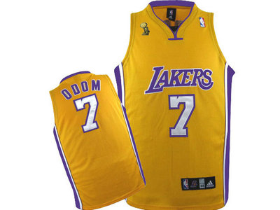 Los Angeles Lakers 7 Lamar Odom Yellow champion Jersey