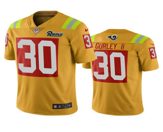 Los Angeles Rams #30 Todd Gurley Gold Nike City Edition Jersey - Men