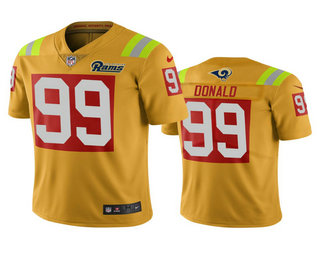 Los Angeles Rams #99 Aaron Donald Gold Nike City Edition Jersey - Men