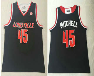 Louisville Cardinals #45 Donovan Mitchell Black College Basketball Jersey