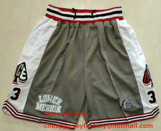 Lower Merion Aces #33 Kobe Bryant Grey Just Don With Pocket High School Mesh Shorts