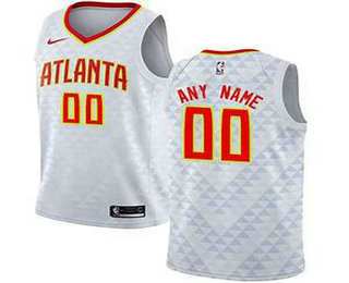 Men's  Atlanta Hawks Nike White Swingman Custom Jersey - Icon Edition