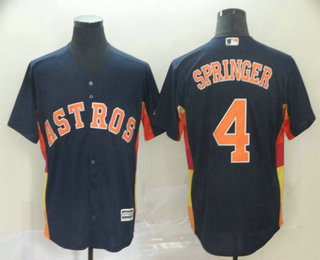 Men's  Houston Astros #4 George Springer Navy Blue Alternate Cool Base Stitched Jersey